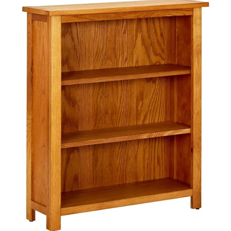 vidaXL Boekenkast met 3 schappen 70x22,5x82 cm massief eikenhout