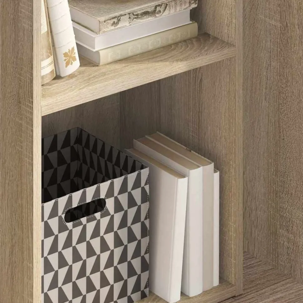 vidaXL Boekenkast met 2 schappen 40x30x76,5 cm bewerkt hout sonoma eik