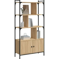 vidaXL Boekenkast met deuren Sonoma eiken 76,5x30x154,5 cm bewerkt hout