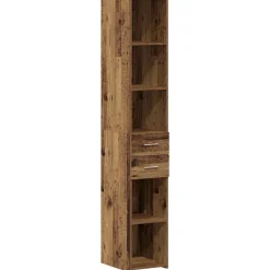 vidaXL Boekenkast met lade Oudhout 30 x 42.4 x 185.2 cm