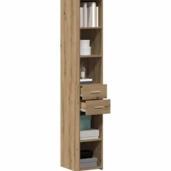 vidaXL Boekenkast met lade Artisan Eiken 30 x 42.4 x 185.2 cm