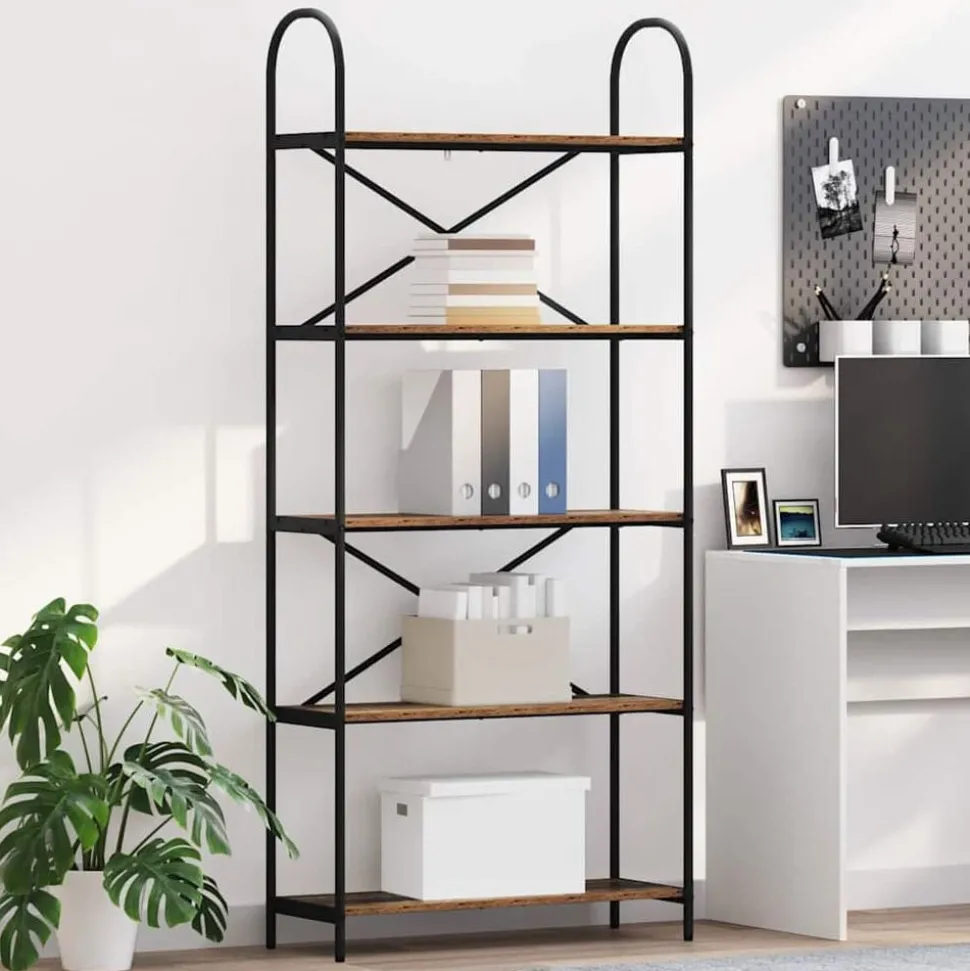 vidaXL Boekenkast Oudhout 80 x 30 x 183 cm Bewerkt hout