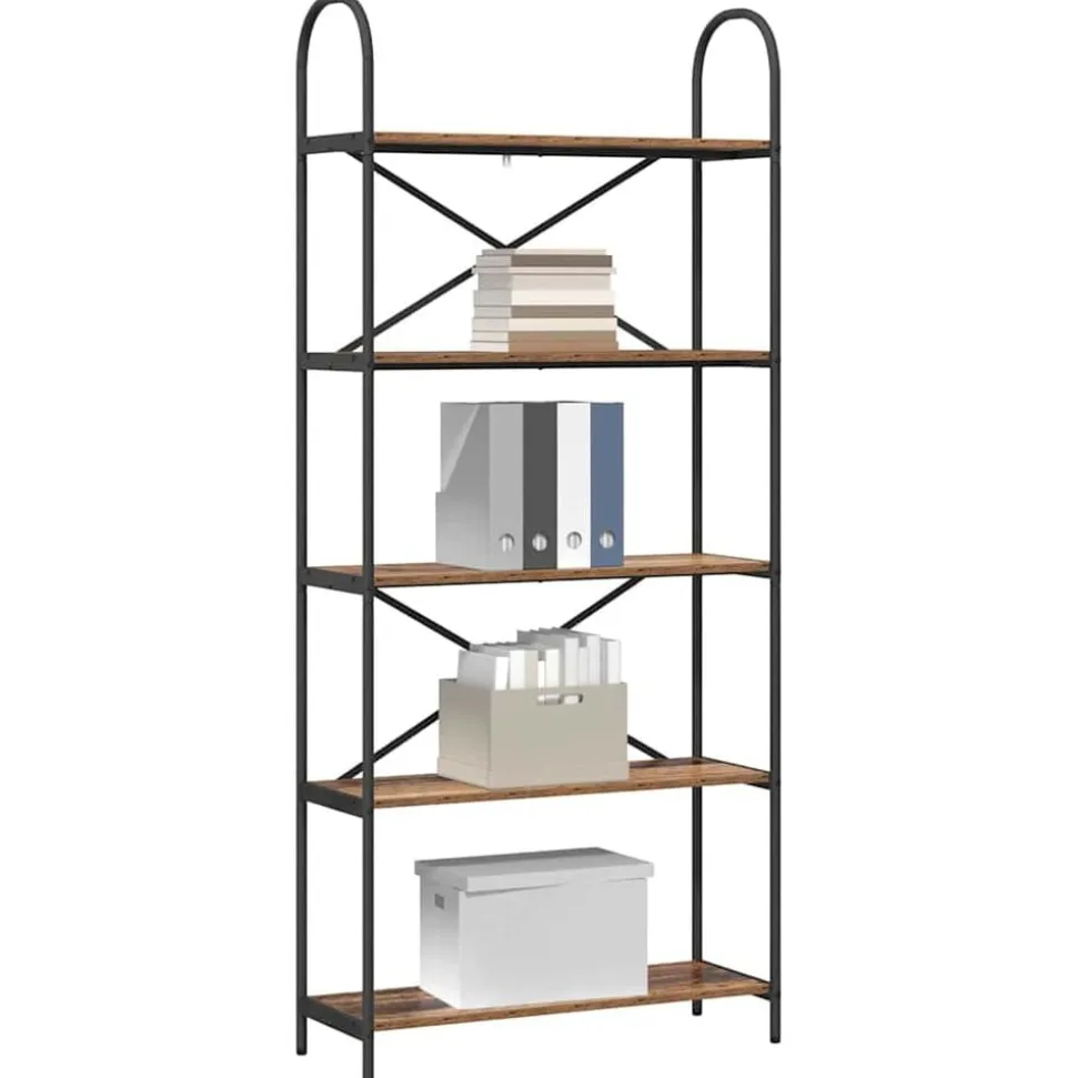 vidaXL Boekenkast Oudhout 80 x 30 x 183 cm Bewerkt hout