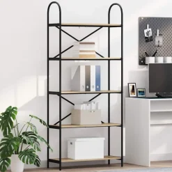 vidaXL Boekenkast Sonoma Eiken 80 x 30 x 183 cm Bewerkt hout