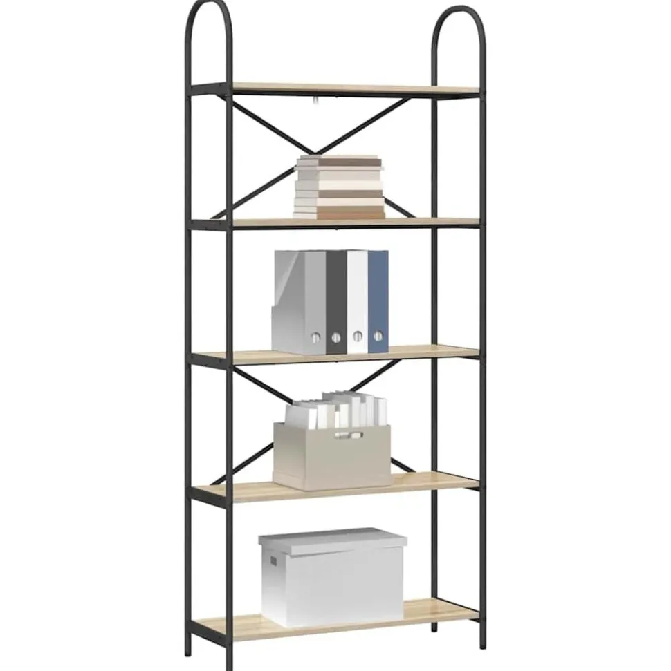 vidaXL Boekenkast Sonoma Eiken 80 x 30 x 183 cm Bewerkt hout