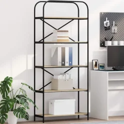 vidaXL Boekenkast Sonoma Eiken 80 x 30 x 183 cm Bewerkt hout