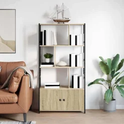 vidaXL Boekenkast Sonoma Eiken 80 x 30 x 155,5 cm Bewerkt hout