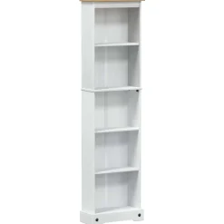 vidaXL Boekenkast Wit 46 x 20 x 170 cm Massief grenenhout