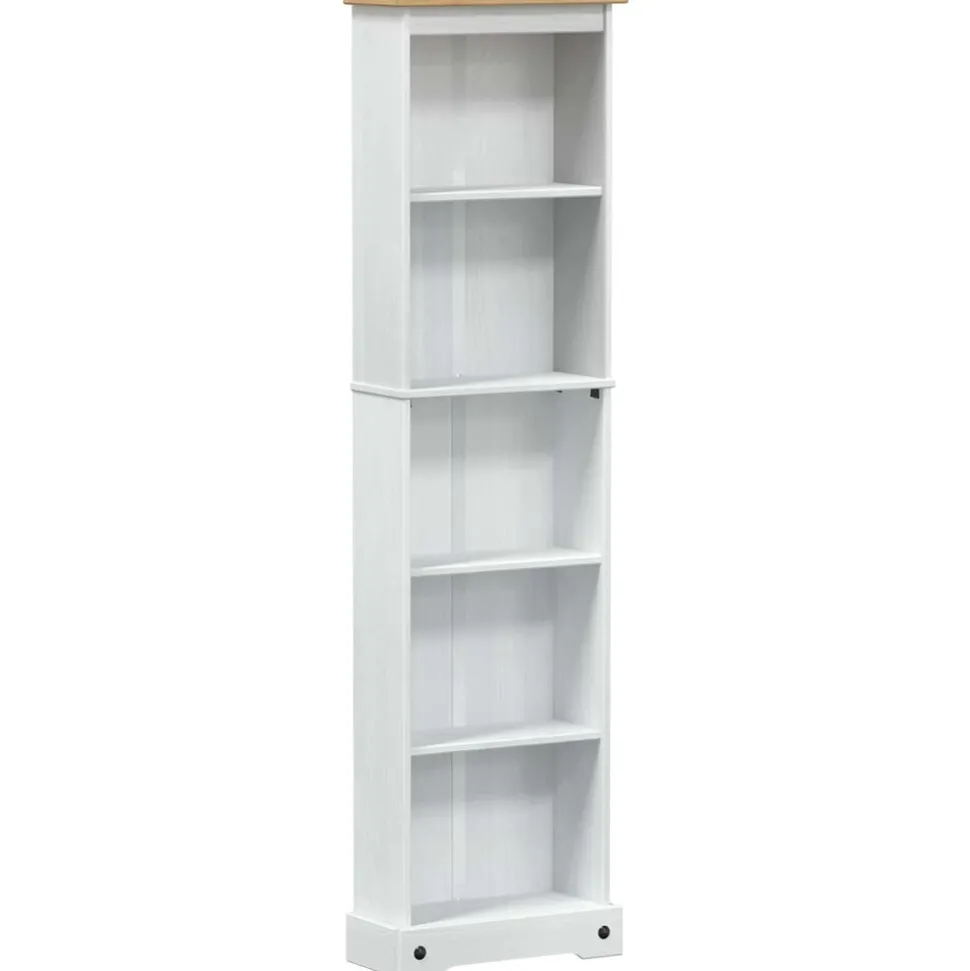 vidaXL Boekenkast Wit 46 x 20 x 170 cm Massief grenenhout