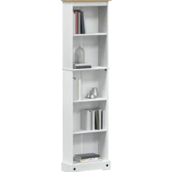 vidaXL Boekenkast Wit 46 x 20 x 170 cm Massief grenenhout