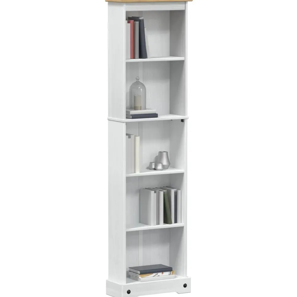 vidaXL Boekenkast Wit 46 x 20 x 170 cm Massief grenenhout