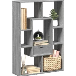 vidaXL Boekenkast 63x20x90 cm bewerkt hout grijs sonoma eikenkleurig