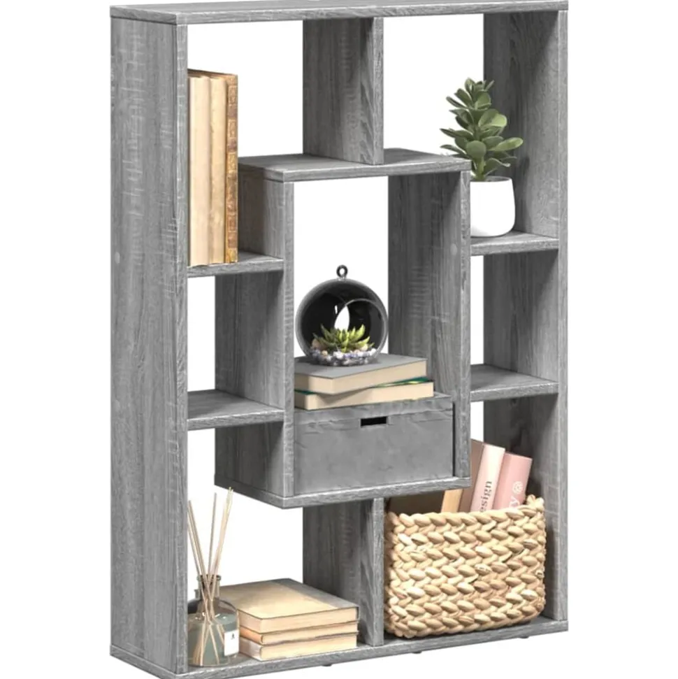 vidaXL Boekenkast 63x20x90 cm bewerkt hout grijs sonoma eikenkleurig