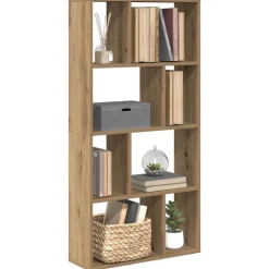 vidaXL Boekenkast 60x20x120,5 cm bewerkt hout artisanaal eikenkleurig