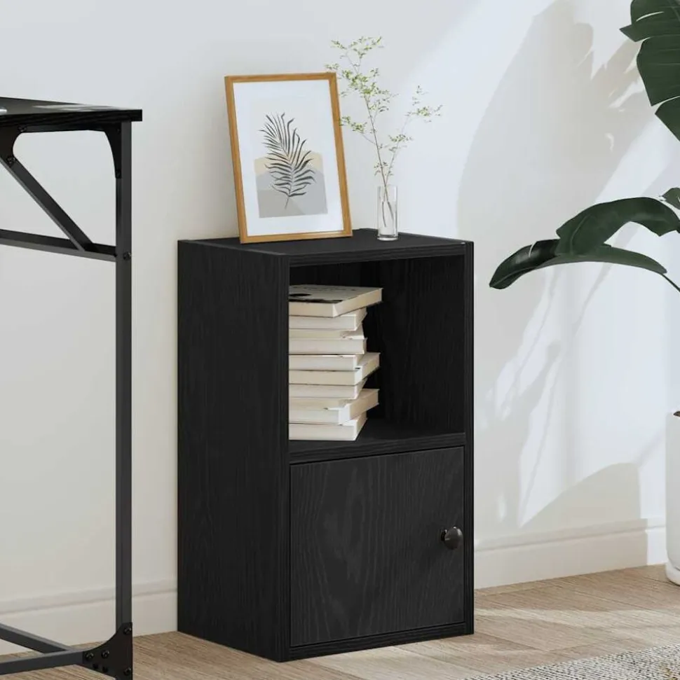 vidaXL Boekenkast 31x24x52 cm bewerkt hout zwart eikenkleurig