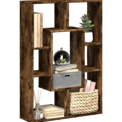 vidaXL Boekenkast 63x20x90 cm bewerkt hout gerookt eikenkleurig