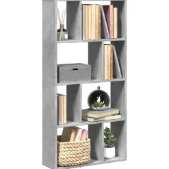 vidaXL Boekenkast 60x20x120,5 cm bewerkt hout betongrijs