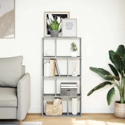 vidaXL Boekenkast 60x20x120,5 cm bewerkt hout betongrijs