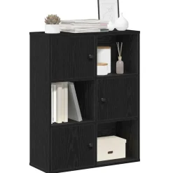 vidaXL Boekenkast 60x24x76,5 cm bewerkt hout zwart eikenkleurig