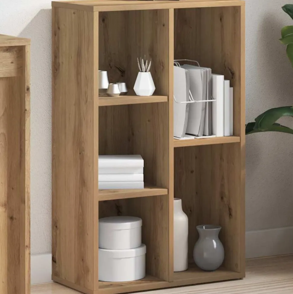 vidaXL Boekenkast 50x25x80 cm bewerkt hout artisanaal eikenkleur