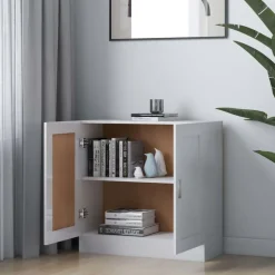 vidaXL Boekenkast 82,5x30,5x80 cm bewerkt hout hoogglans wit