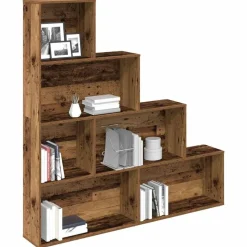 vidaXL Boekenkast 157x24x160 cm bewerkt hout oud houtkleurig