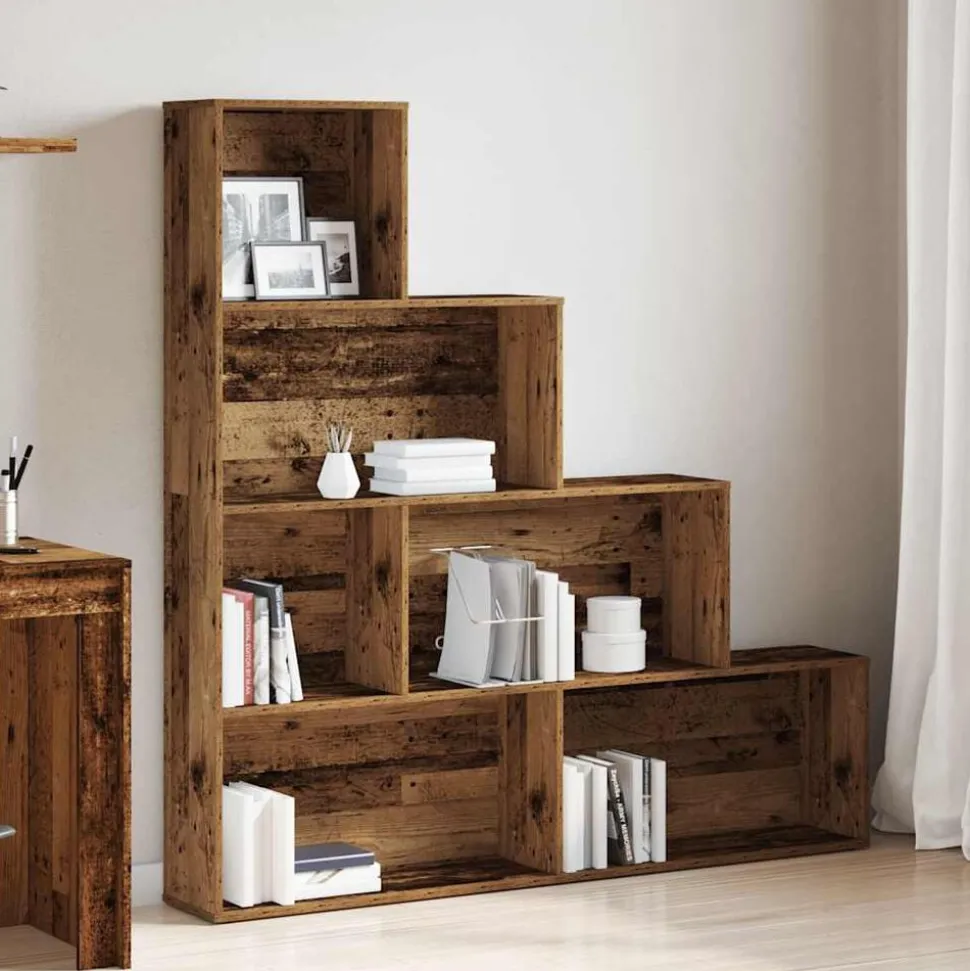 vidaXL Boekenkast 157x24x160 cm bewerkt hout oud houtkleurig