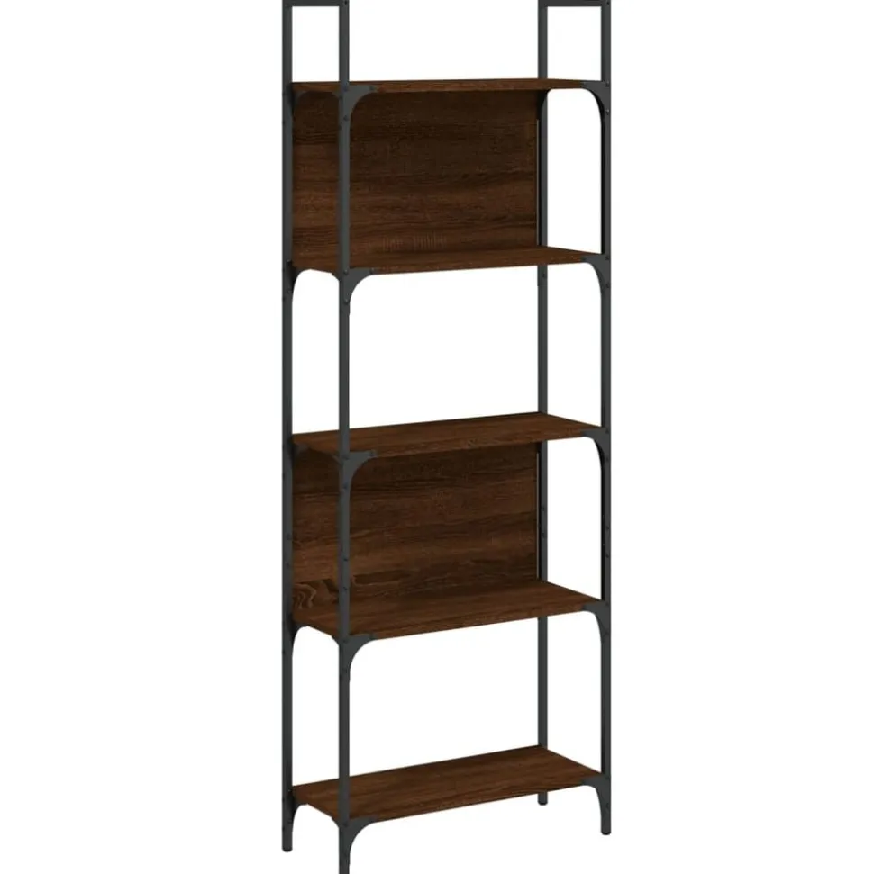 vidaXL Boekenkast 155,5x24x166,5 cm bewerkt hout bruin eikenkleur