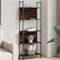 vidaXL Boekenkast 155,5x24x166,5 cm bewerkt hout bruin eikenkleur