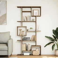 vidaXL Boekenkast 92x29x188 cm bewerkt hout artisanaal eikenkleur