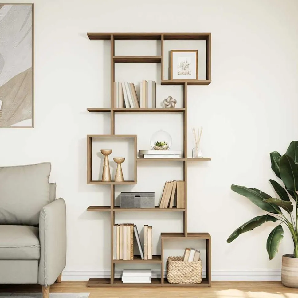 vidaXL Boekenkast 92x29x188 cm bewerkt hout artisanaal eikenkleur