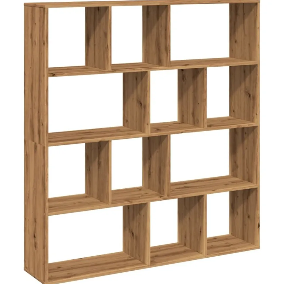 vidaXL Boekenkast 132x29x141,5 cm bewerkt hout artisanaal eikenkleur