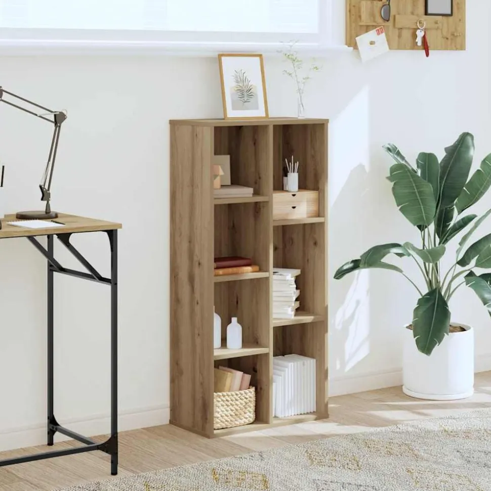 vidaXL Boekenkast 50x25x105 cm bewerkt hout artisanaal eikenkleurig