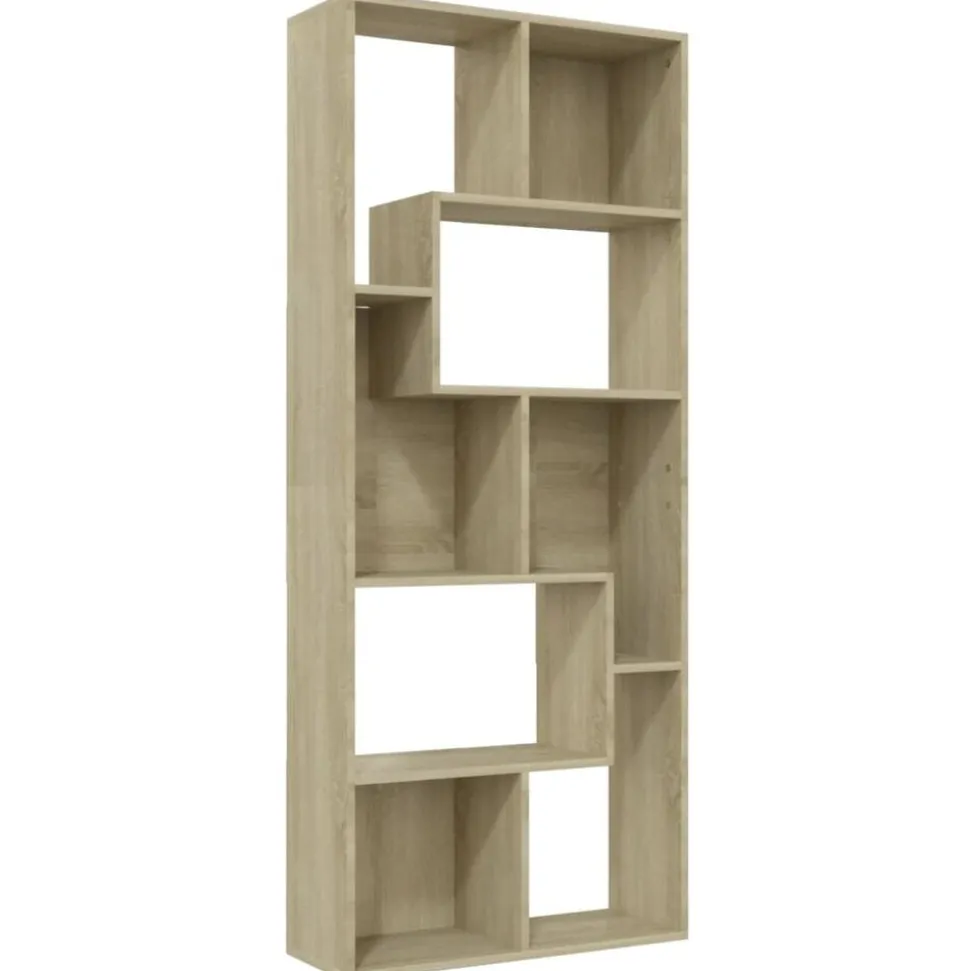 vidaXL Boekenkast 67x24x161 cm bewerkt hout sonoma eikenkleurig
