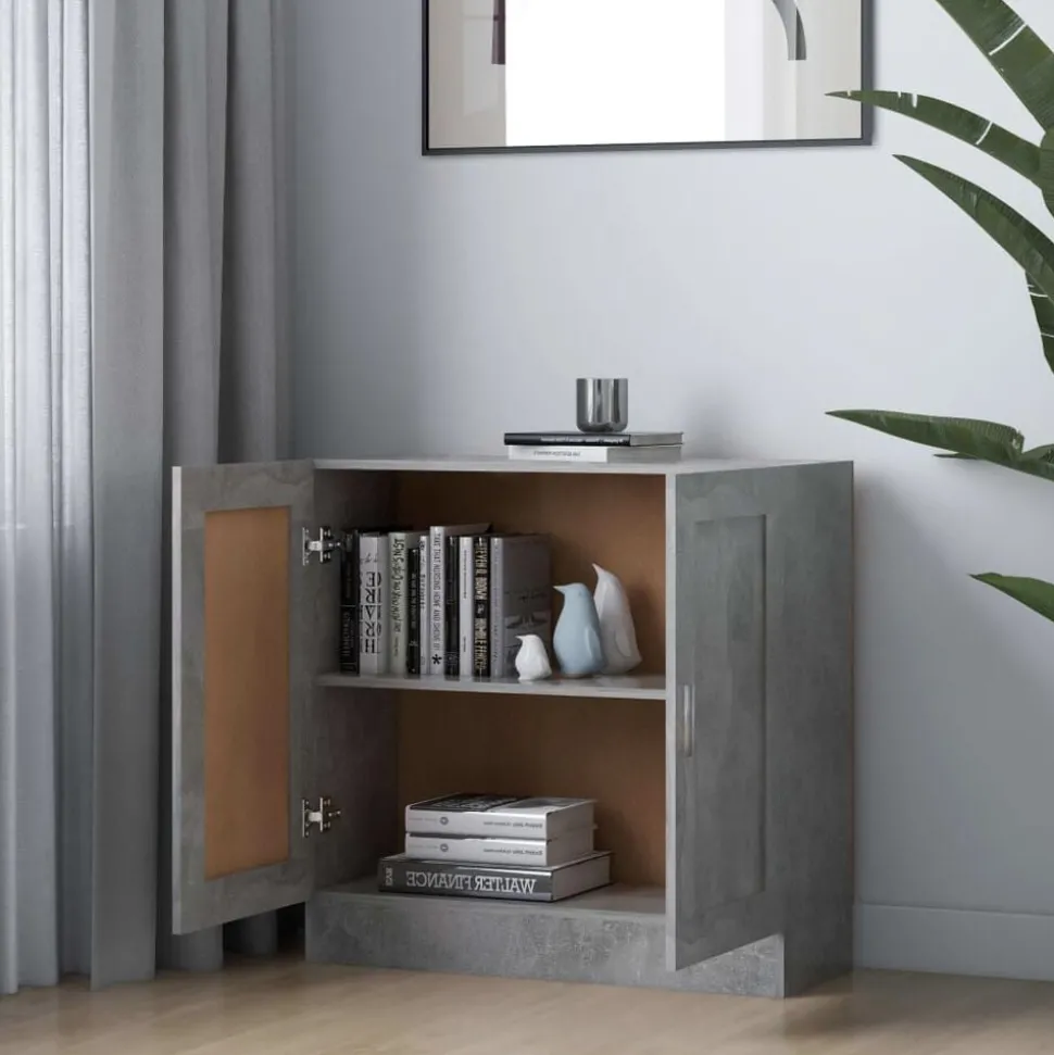 vidaXL Boekenkast 82,5x30,5x80 cm bewerkt hout betongrijs