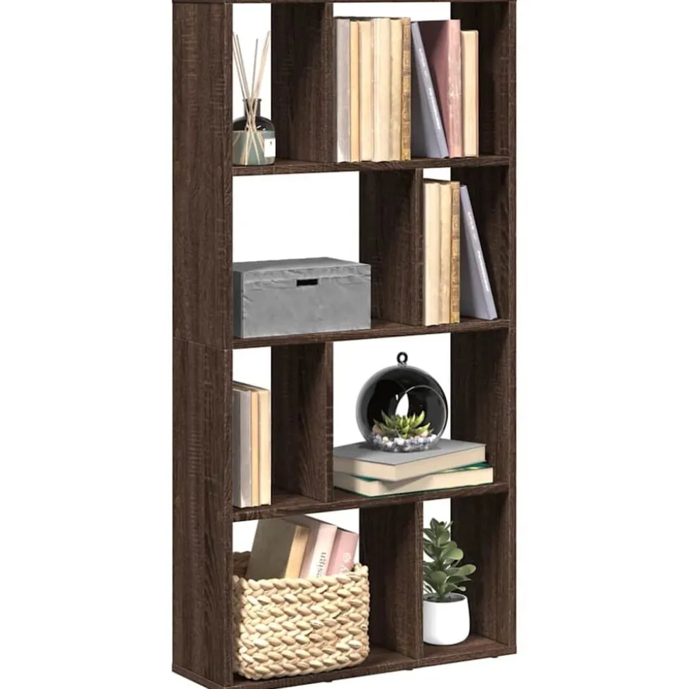 vidaXL Boekenkast 60x20x120,5 cm bewerkt hout bruin eikenkleurig