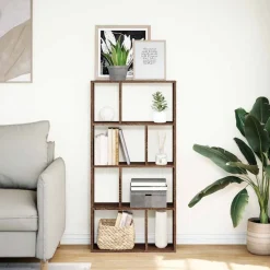 vidaXL Boekenkast 60x20x120,5 cm bewerkt hout bruin eikenkleurig