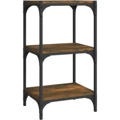 vidaXL Boekenkast 40x33x70,5 cm bewerkt hout en staal gerookt eiken
