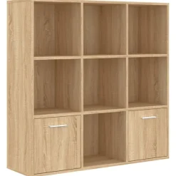 vidaXL Boekenkast 98x30x98 cm bewerkt hout sonoma eikenkleurig