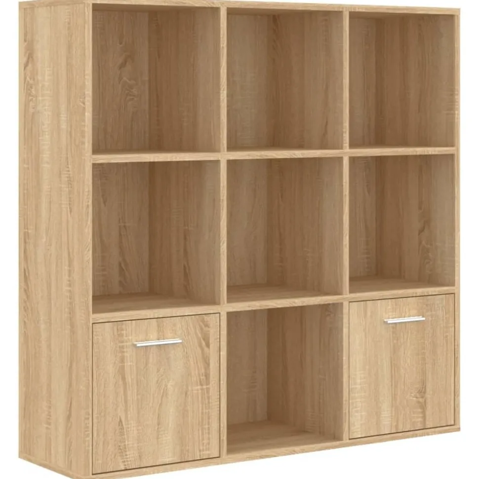 vidaXL Boekenkast 98x30x98 cm bewerkt hout sonoma eikenkleurig