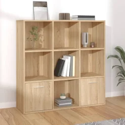 vidaXL Boekenkast 98x30x98 cm bewerkt hout sonoma eikenkleurig