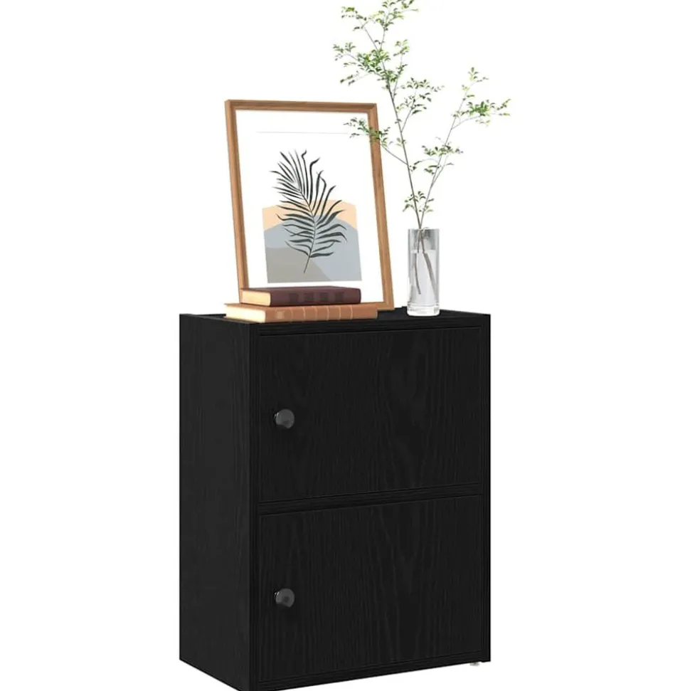 vidaXL Boekenkast 40x24x52 cm bewerkt hout zwart eikenkleurig