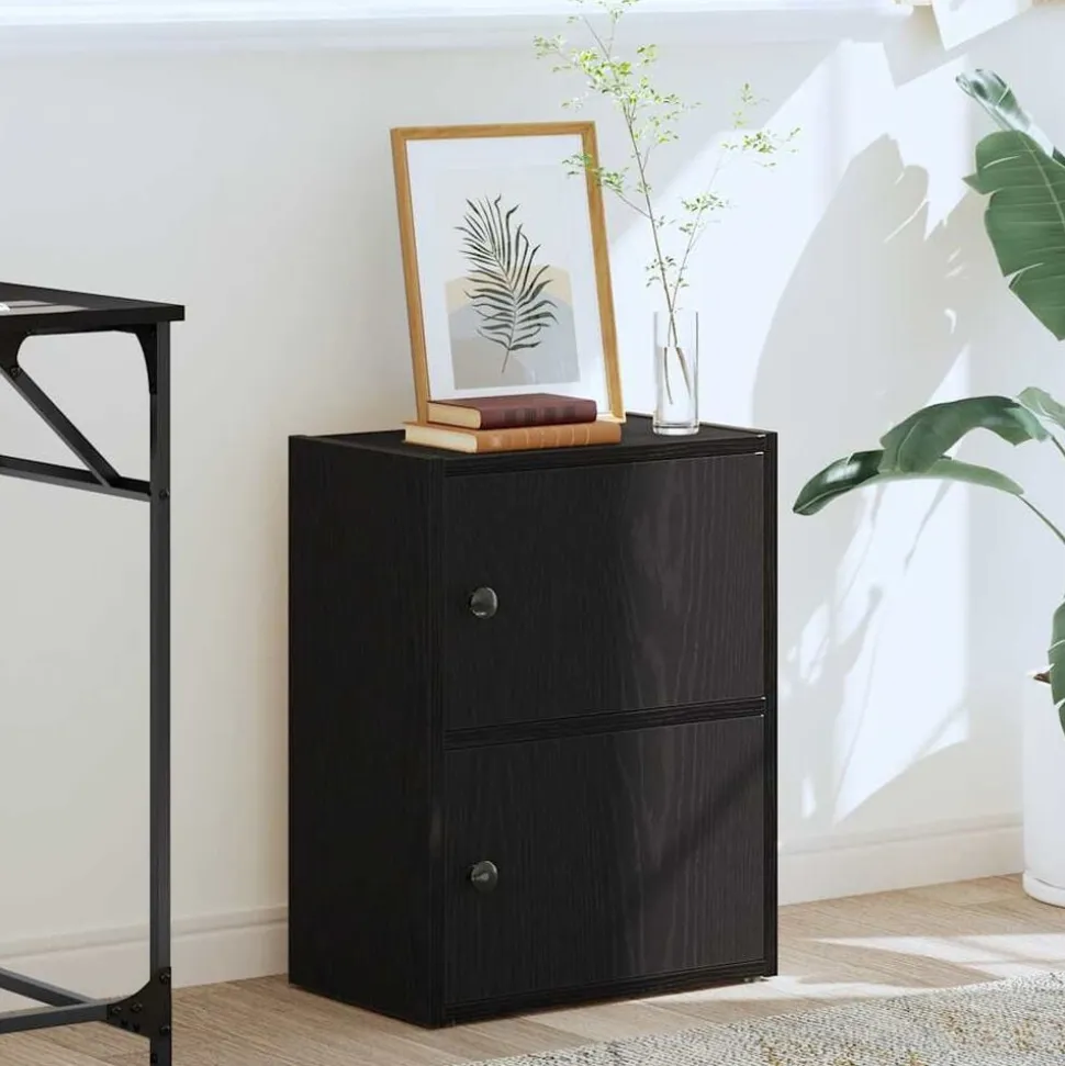vidaXL Boekenkast 40x24x52 cm bewerkt hout zwart eikenkleurig