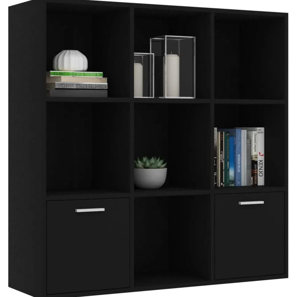 vidaXL Boekenkast 98x30x98 cm bewerkt hout zwart