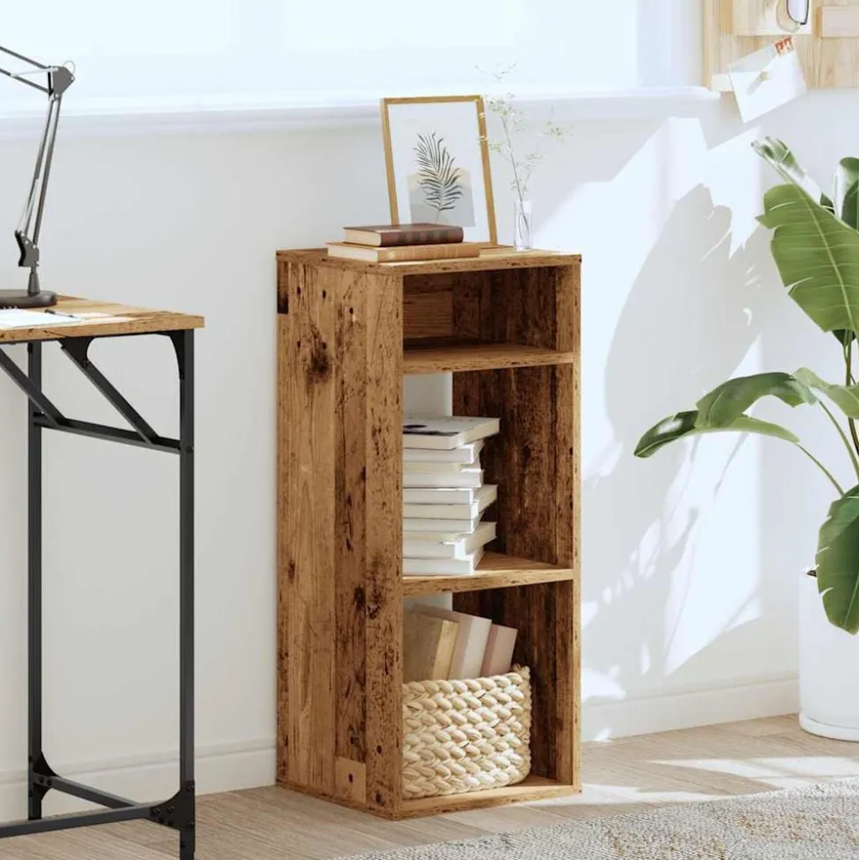 vidaXL Boekenkast 34x31x80 cm bewerkt hout oud houtkleurig