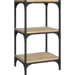 vidaXL Boekenkast 40x33x70,5 cm bewerkt hout en staal Sonoma eiken