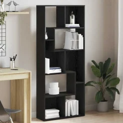 vidaXL Boekenkast 67x24x161 cm bewerkt hout zwart eikenkleurig