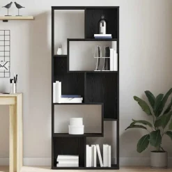 vidaXL Boekenkast 67x24x161 cm bewerkt hout zwart eikenkleurig