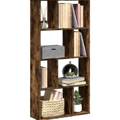 vidaXL Boekenkast 60x20x120,5 cm bewerkt hout gerookt eikenkleurig