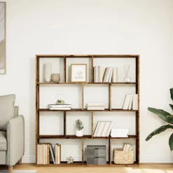 vidaXL Boekenkast 132x29x141,5 cm bewerkt hout oud houtkleurig